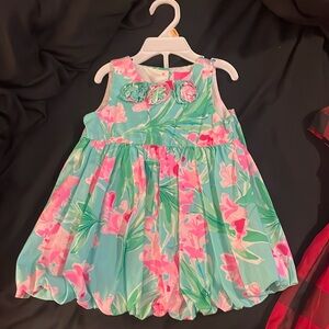 Lily Pulitzer blue and pink baby bubble dress and bloomers